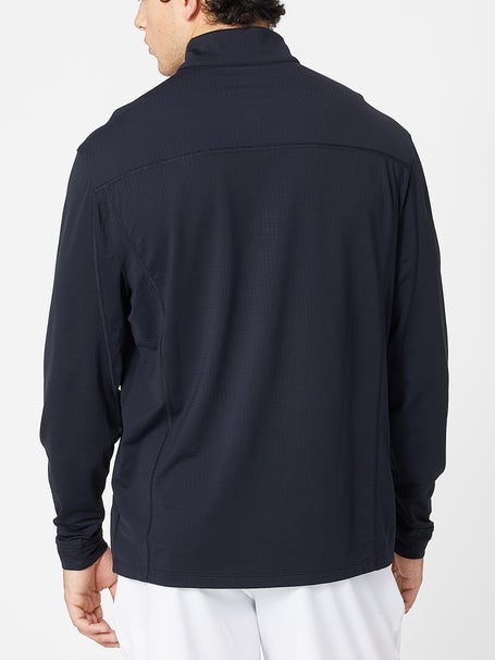 IBKUL Mens 1/2 Zip Mock Long Sleeve - Black