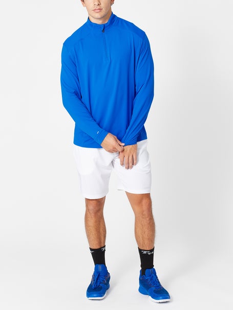 IBKUL Mens 1/2 Zip Mock Long Sleeve - Royal