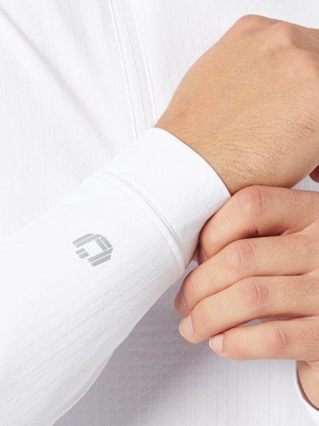 IBKUL Mens 1/2 Zip Mock Long Sleeve - White