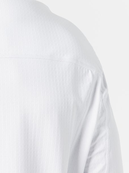 IBKUL Mens 1/2 Zip Mock Long Sleeve - White