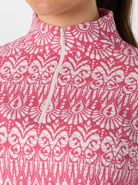 IBKUL Womens Barbara Long Sleeve Zip Top - Watermelon