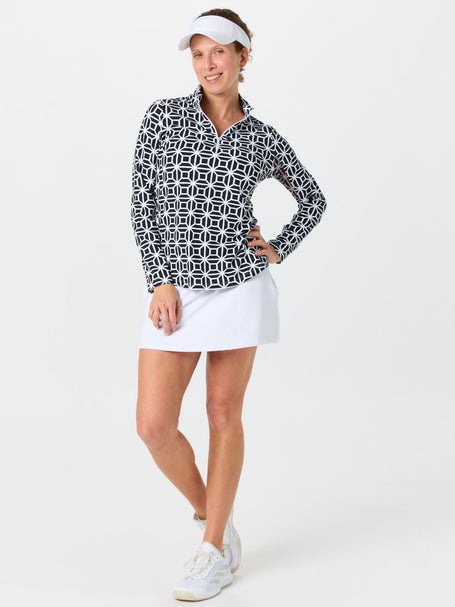 IBKUL Womens Carolyn LS Zip Mock - Black