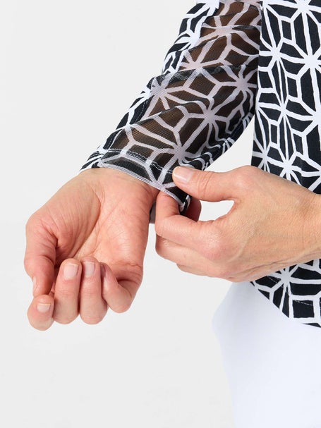 IBKUL Womens Carolyn LS Zip Mock - Black