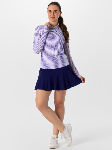 IBKUL Womens Landon Stripe II Zip Top