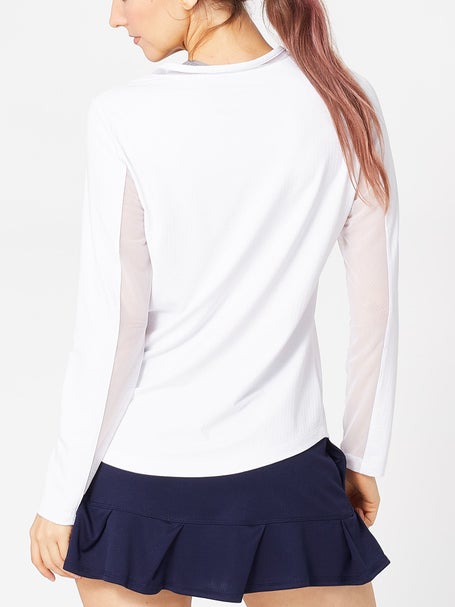 IBKUL Womens Solid Long Sleeve Top - White