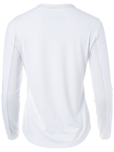 IBKUL Womens Solid Long Sleeve Top - White