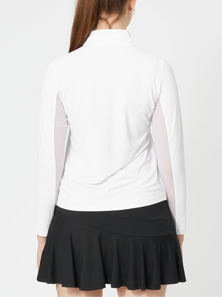 IBKUL Womens Long Sleeve Mock Top - White