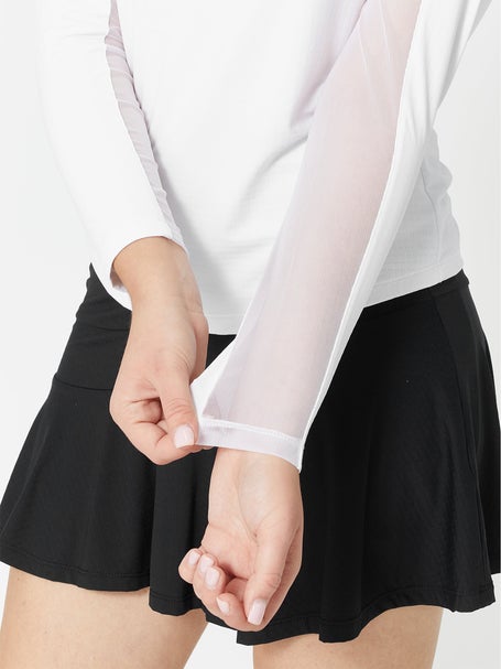 IBKUL Womens Long Sleeve Mock Top - White