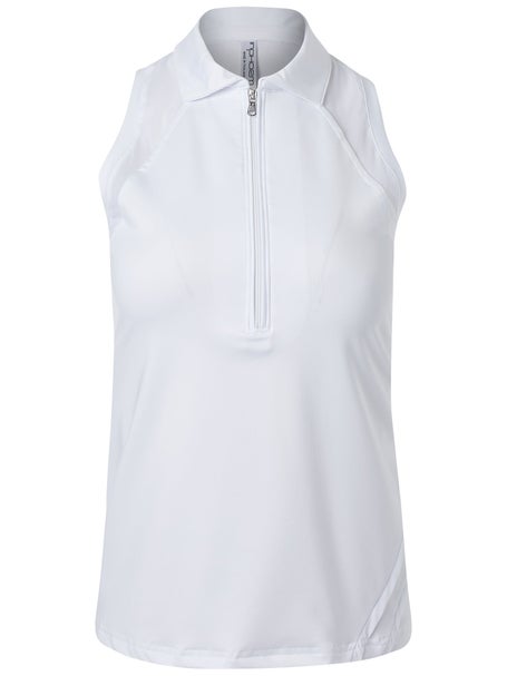 InPhorm Womens Neisha Classic Polo Tank-White