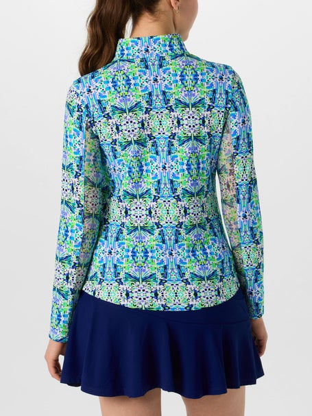 IBKUL Womens Ridley Long Sleeve Zip Mock - Navy