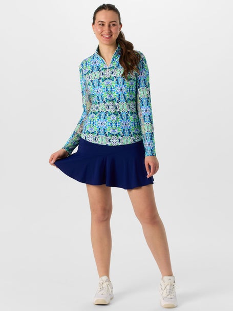 IBKUL Womens Ridley Long Sleeve Zip Mock - Navy