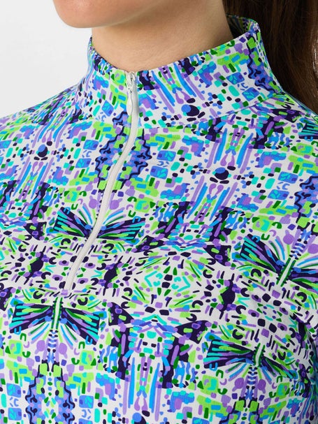 IBKUL Womens Ridley Long Sleeve Zip Mock - Navy