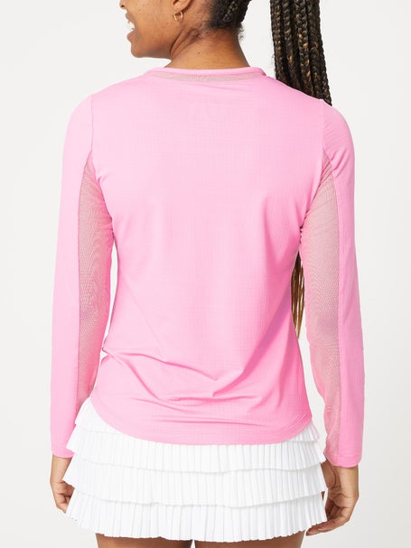 IBKUL Womens Solid Long Sleeve Top - Pink