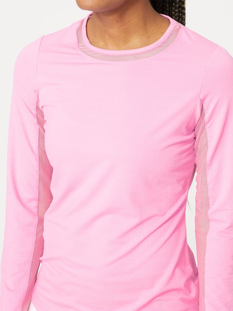 IBKUL Womens Solid Long Sleeve Top - Pink