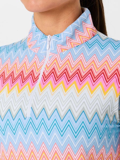 IBKUL Womens Susan Long Sleeve Zip Mock - Candy Pink