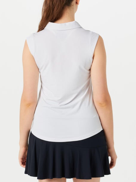 IBKUL Womens Sleeveless Polo - White