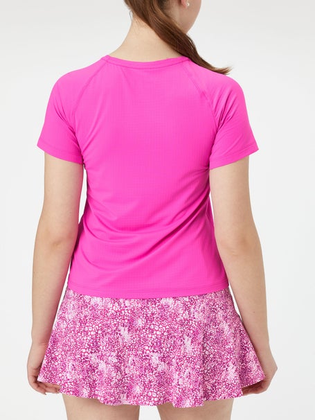 IBKUL Womens Solid Short Sleeve - Hot Pink