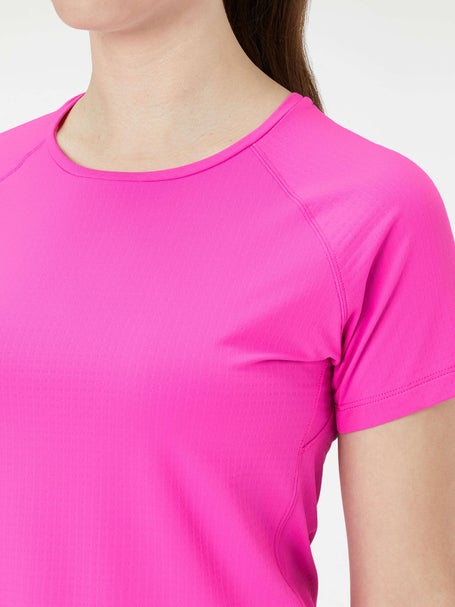 IBKUL Womens Solid Short Sleeve - Hot Pink
