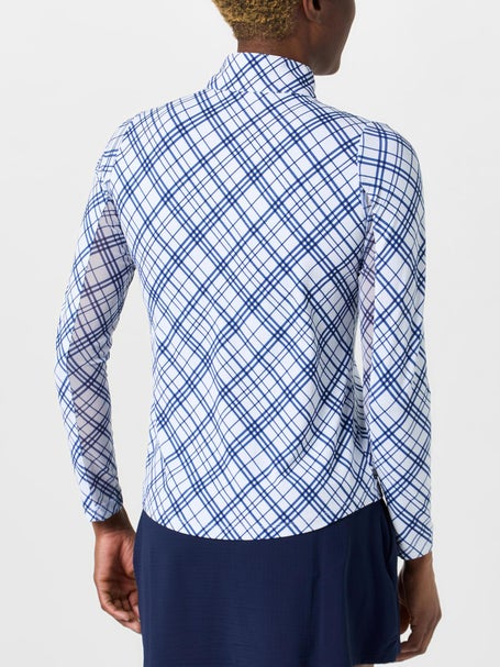 IBKUL Womens Tony Plaid Long Sleeve Mock