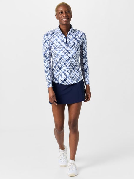 IBKUL Womens Tony Plaid Long Sleeve Mock