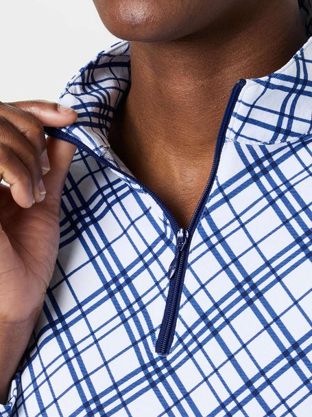 IBKUL Womens Tony Plaid Long Sleeve Mock