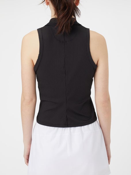 KSwiss Womens Core Sleeveless Rib Polo - Black