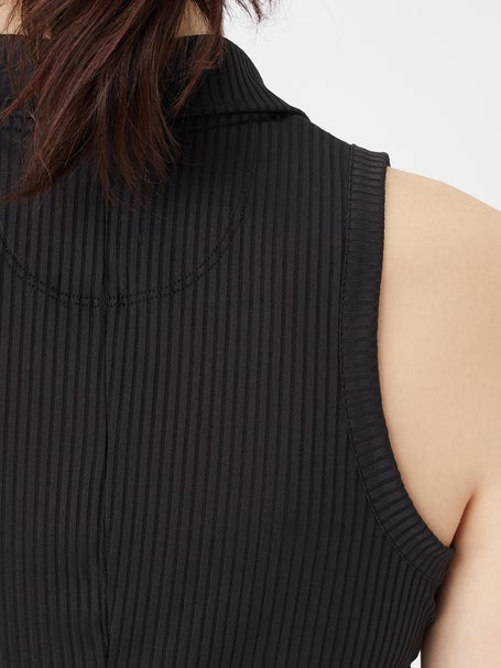 KSwiss Womens Core Sleeveless Rib Polo - Black