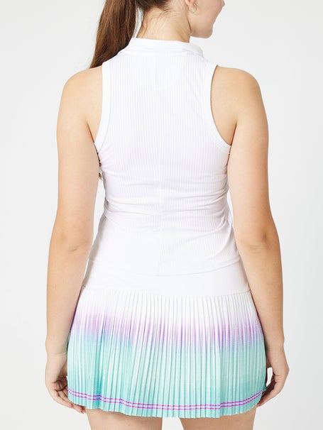 KSwiss Womens Core Sleeveless Rib Polo - White