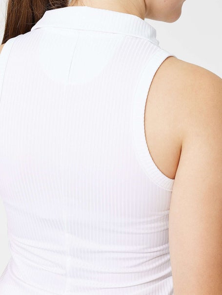 KSwiss Womens Core Sleeveless Rib Polo - White