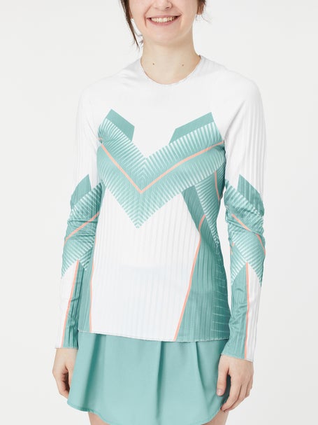 KSwiss Womens Spring Print Pleat LS Top