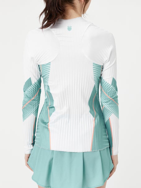 KSwiss Womens Spring Print Pleat LS Top