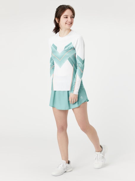 KSwiss Womens Spring Print Pleat LS Top