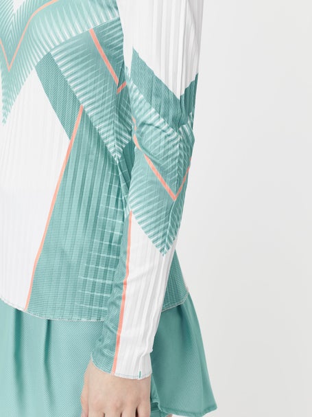 KSwiss Womens Spring Print Pleat LS Top