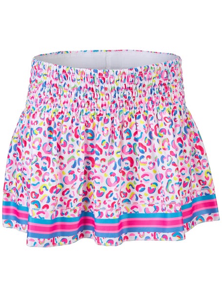 Lucky In Love Girls Cheetah Drip Smock Skirt