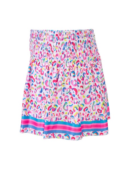 Lucky In Love Girls Cheetah Drip Smock Skirt