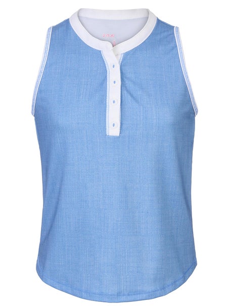 Lucky In Love Girls Linen Play Henley Tank