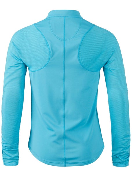 Lucky in Love Girls Mandarin Collar LS - Ocean