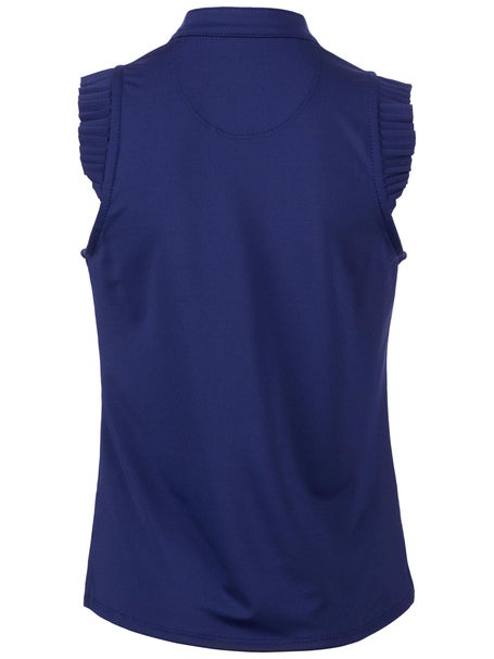 Lucky in Love Girls Pleat Me Up Tank - Navy
