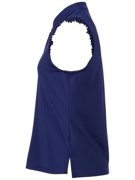 Lucky in Love Girls Pleat Me Up Tank - Navy