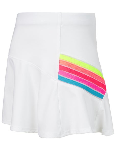 Lucky in Love Girls Prisma Stripe Skirt- White