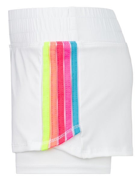 Lucky in Love Girls Prisma Stripe Short- White