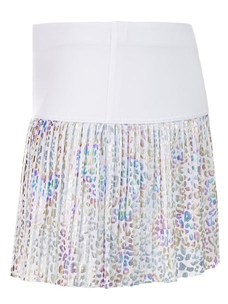 Lucky in Love Girls Rainbow Leopard Pleat Skirt