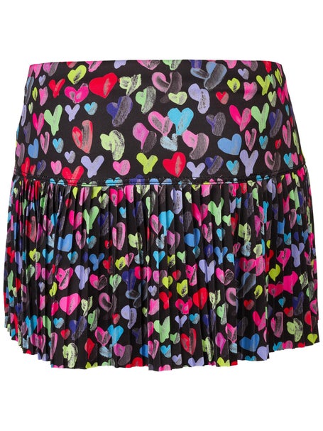 Lucky In Love Girls Thumbprint Hearts Pleat Skirt