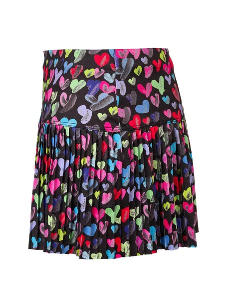 Lucky In Love Girls Thumbprint Hearts Pleat Skirt