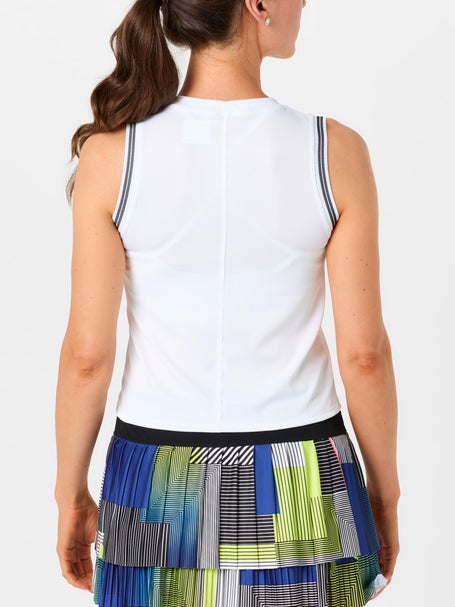 Lucky In Love Womens Action Stripe Muscle Tank