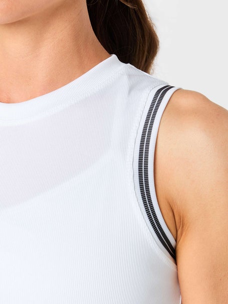 Lucky In Love Womens Action Stripe Muscle Tank