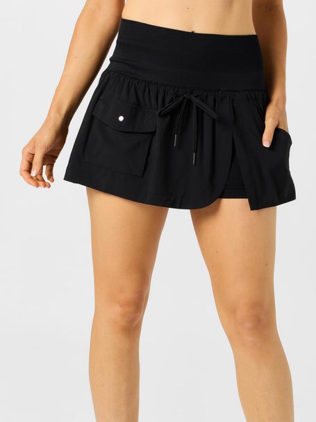 Lucky In Love Womens Cargo Pocket Wrap Skirt - Black