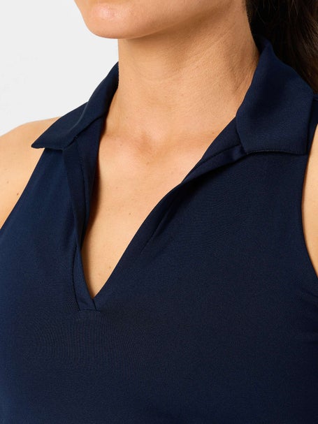 Lucky in Love Womens Club Polo Tank - Navy
