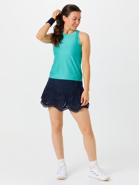 Lucky In Love Womens Eyelet High Neck Action Tank