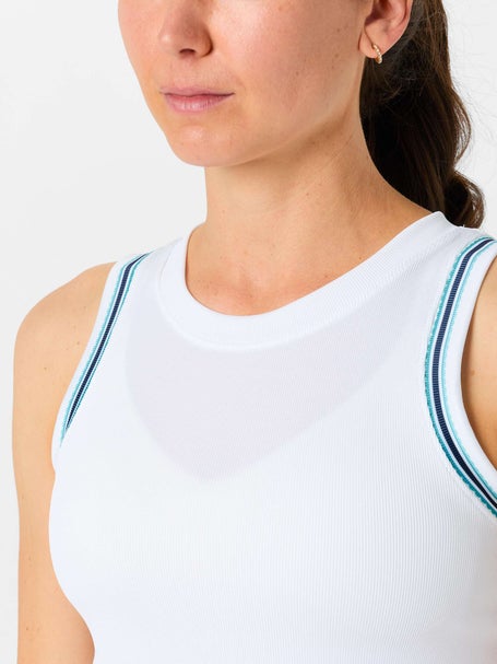 Lucky In Love Womens Eyelet Win It Stripe Tank